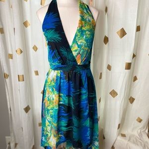 High-low vacation Bebe halter dress. Never worn